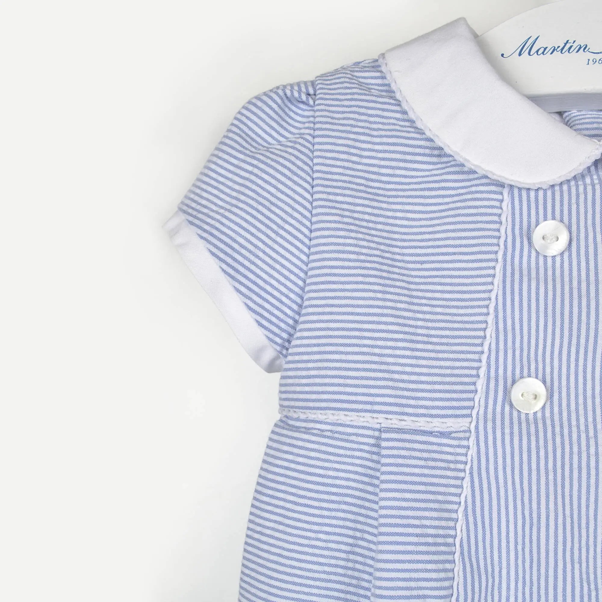 Boys' Overalls In White And Sky Blue