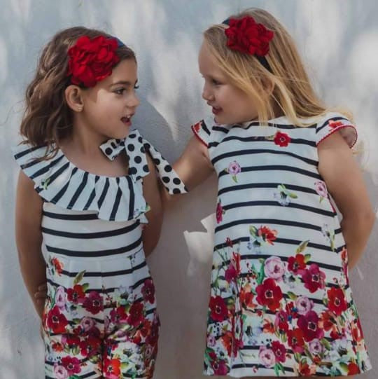Jumpsuit Made Of Cotton Fabric And Red Rose Flower