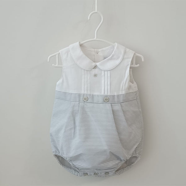 Boys' Overalls In White And Sky Blue