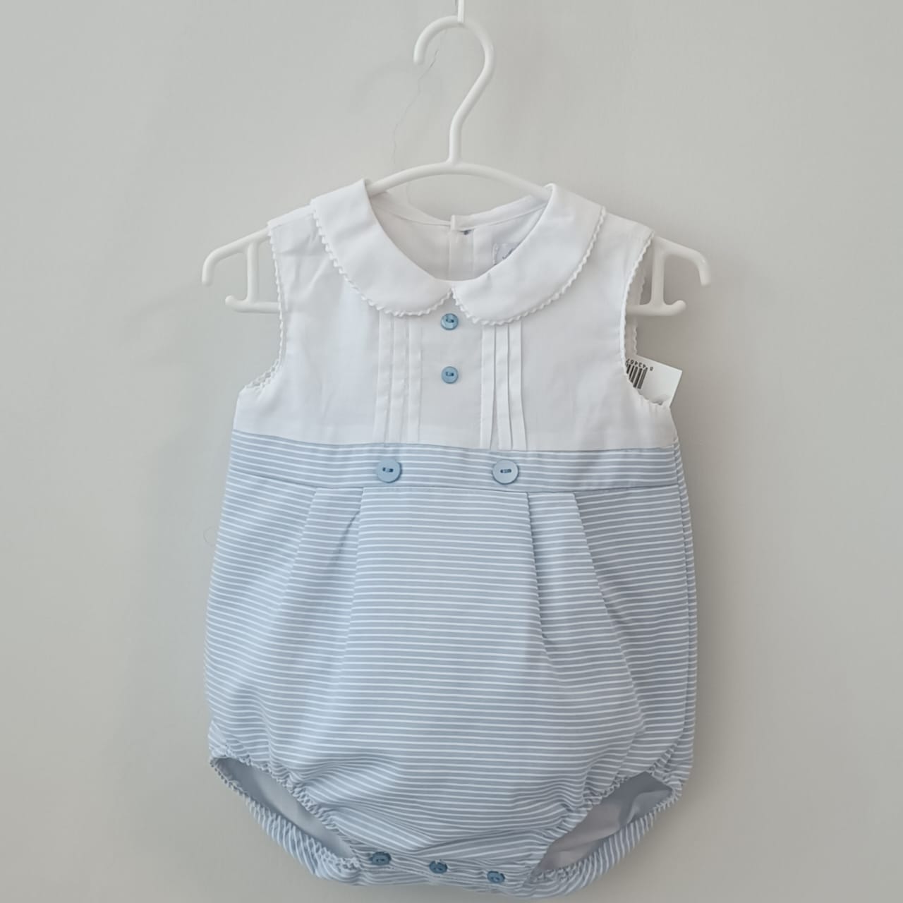 Boys' Overalls In White And Sky Blue