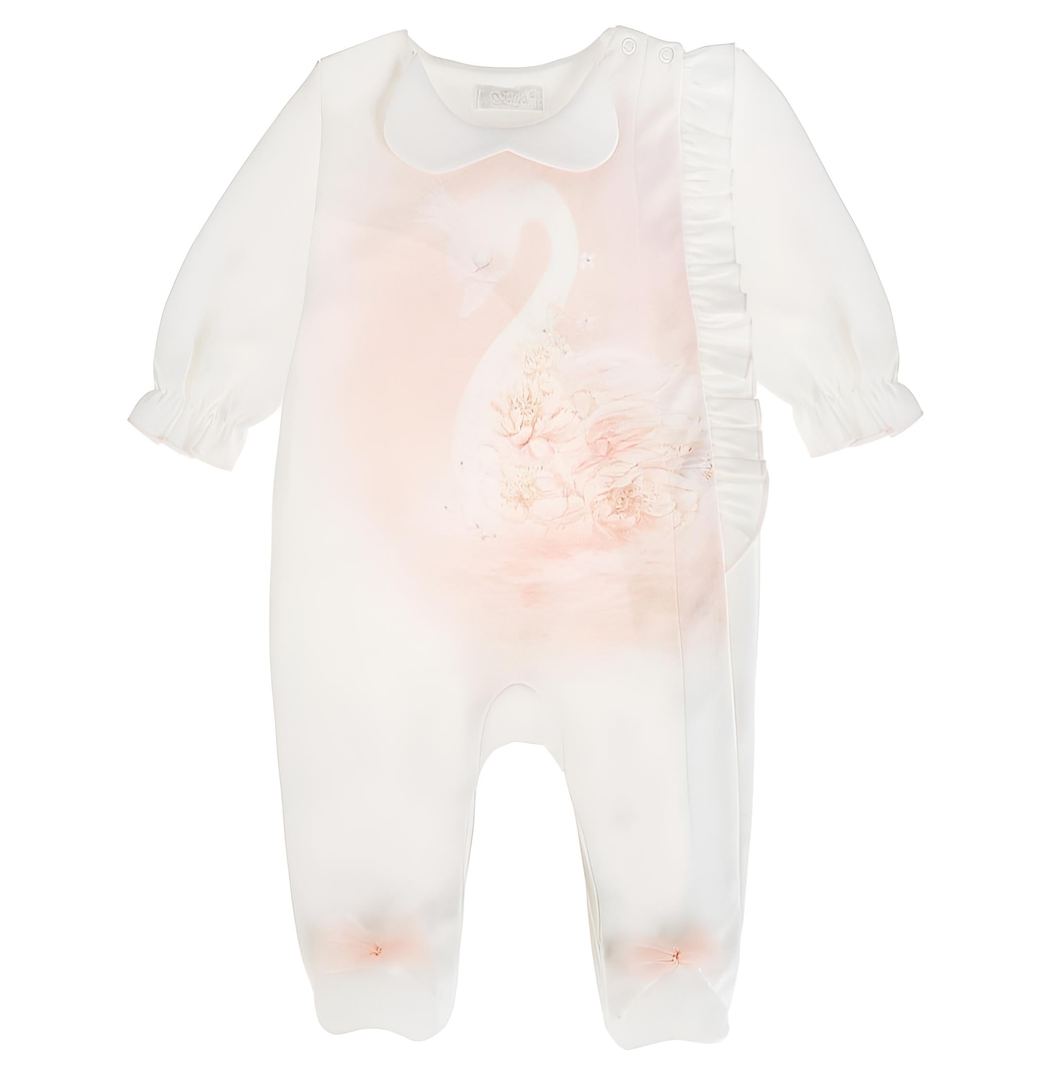 Girls' Sweet Cotton Overalls In Ivory