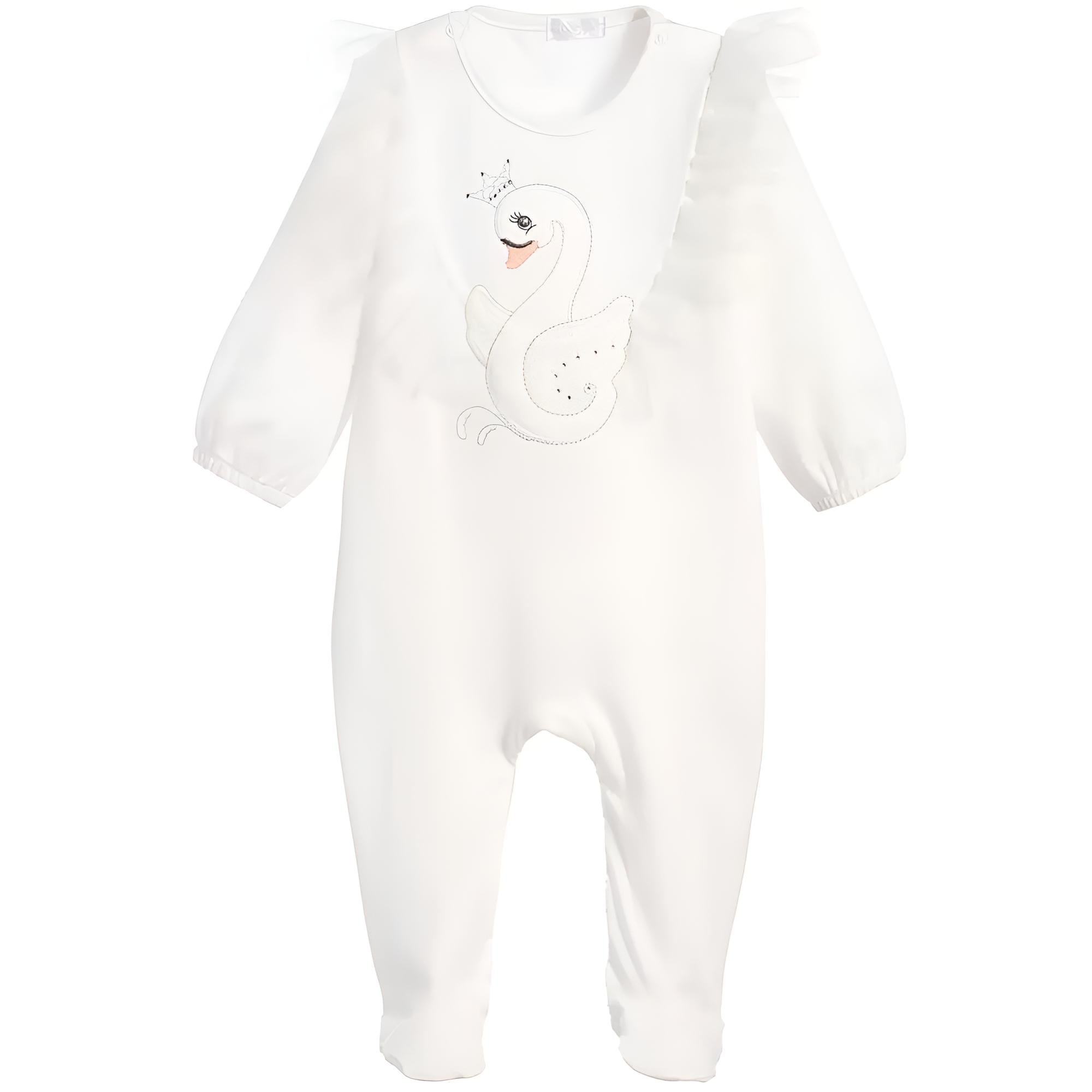 Beautiful White Cotton Girls Overalls