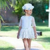 Girls Satin Tulle In Ivory And Light Blue