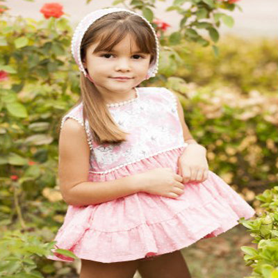 Girls' Pink And Gray Dress