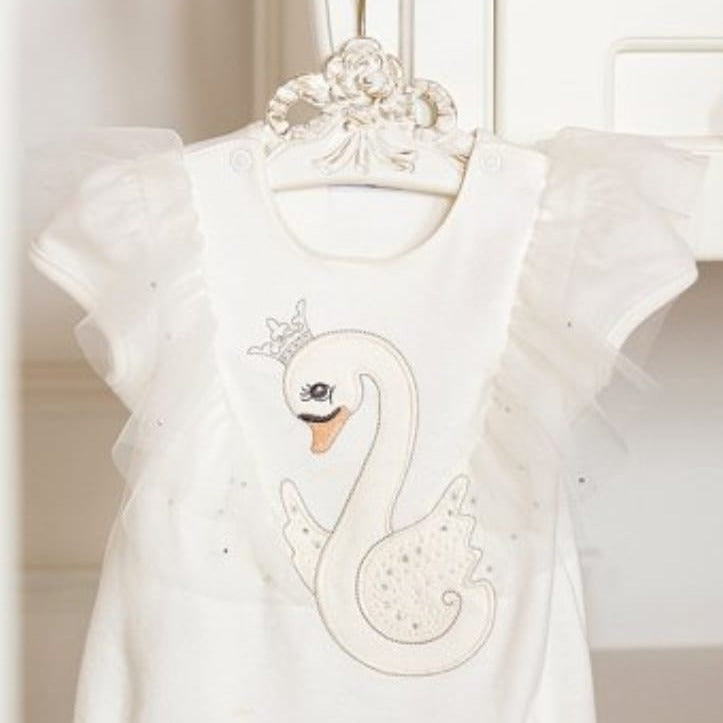 Beautiful White Cotton Girls Overalls