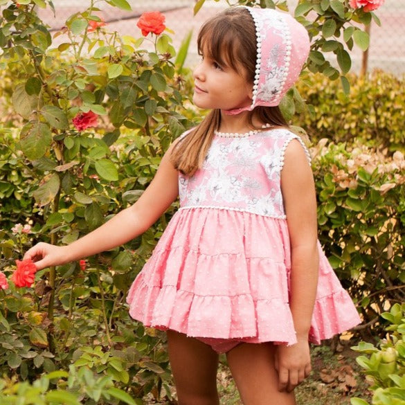 Girls' Pink And Gray Dress