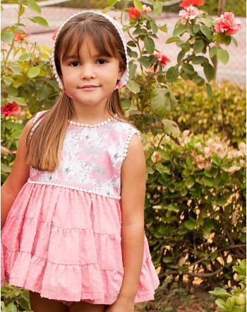 Girls' Pink And Gray Dress